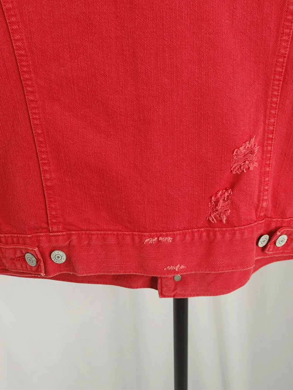 Denim & Supply Ralph Lauren Red Distressed Denim Vest Sleeveless Medium M - Picture 11 of 15